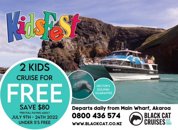 2 Kids Cruise Free in Akaroa with Black Cat Cruises