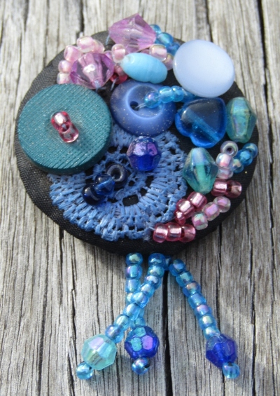 Bead and Button Brooch